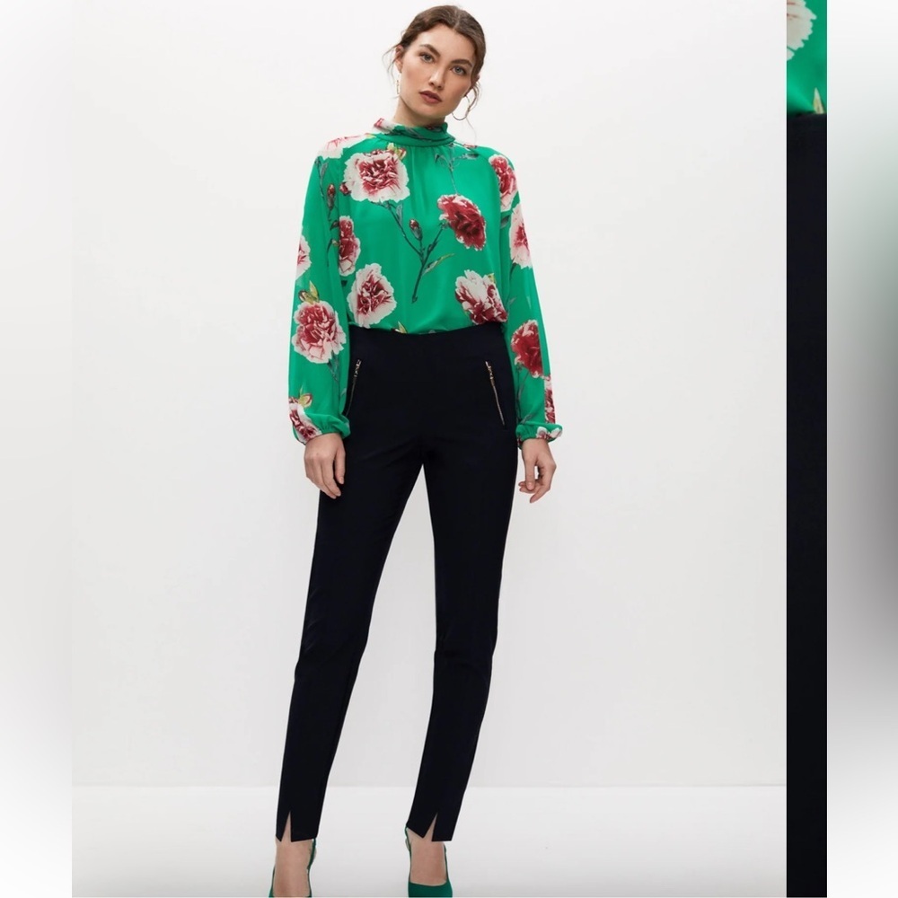 Melanie Lyne Amber Zip Detail Slim Leg Pants size 6.